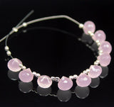 Rose Pink Quartz Faceted Onion Beads 7mm 10pc