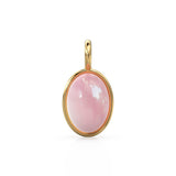 Rose Quartz 14k Gold Charms, Dainty Gold Charms, Price per piece, Necklace Findings, Oval Charms, Wholesale Charms