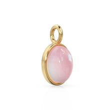 Load image into Gallery viewer, Rose Quartz 14k Gold Charms, Dainty Gold Charms, Price per piece, Necklace Findings, Oval Charms, Wholesale Charms - Jalvi &amp; Co.