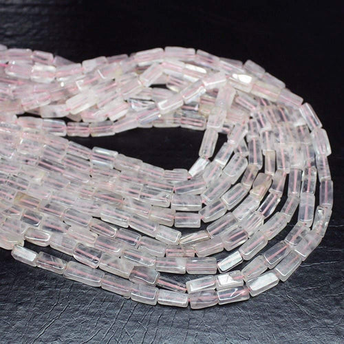 Rose Quartz Smooth Rectangle Loose Gemstone Beads 12mm 8mm 5 Strand 14
