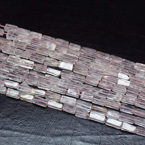 Rose Quartz Smooth Rectangle Loose Gemstone Beads 12mm 8mm 5 Strand 14