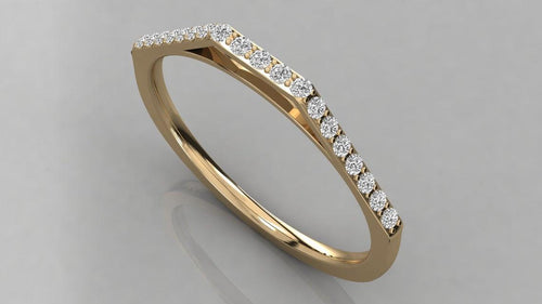 Round Cut Diamond Band / 14k Gold Brilliant Cut Women's Wedding Ring Available in Rose Gold White Gold - Jalvi & Co.