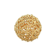 Load image into Gallery viewer, Round Designer Floral Solid Gold 14k 18k Handmade Gold Spacer Bead Jewelry Making Supply 9.50mm 12mm - Jalvi &amp; Co.