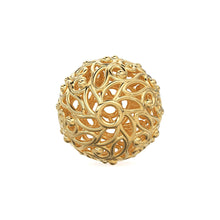 Load image into Gallery viewer, Round Designer Floral Solid Gold 14k 18k Handmade Gold Spacer Bead Jewelry Making Supply 9.50mm 12mm - Jalvi &amp; Co.