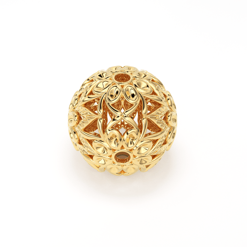 Round Designer Solid Gold 14k Solid Gold 18k Solid Gold Handmade Gold Spacer Bead Jewelry Making Supply 10mm - Jalvi & Co.