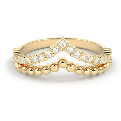 Round Diamond Band in 14k Gold / Brilliant Diamond Ring / Gold Band White Diamond Ring / Brilliant Diamond Wedding Band - Jalvi & Co.