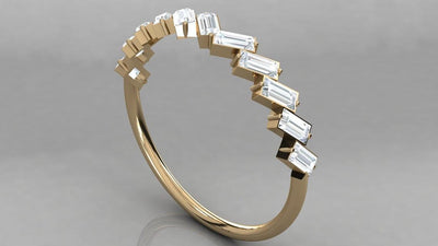 Round Diamond Band in 14k Gold / Brilliant Diamond Ring / Gold Band White Diamond Ring / Brilliant Diamond Wedding Band - Jalvi & Co.
