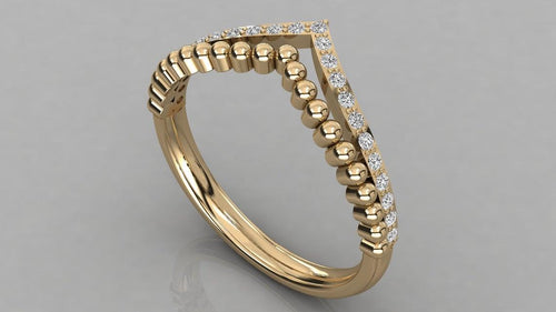 Round Diamond Band in 14k Gold / Brilliant Diamond Ring / Gold Band White Diamond Ring / Brilliant Diamond Wedding Band - Jalvi & Co.