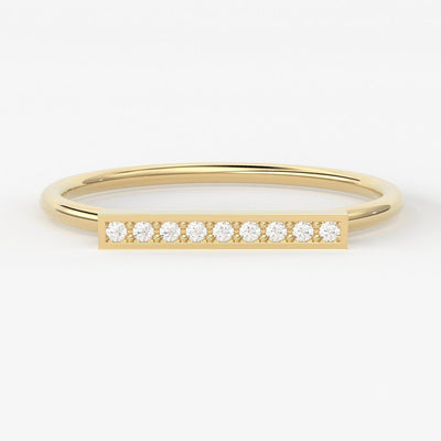Round Diamond Band in 14k Gold / Brilliant Diamond Ring / Gold Band White Diamond Ring / Diamond Wedding Band - Jalvi & Co.