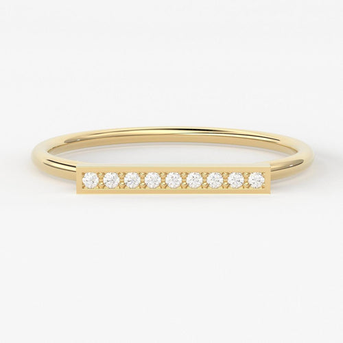 Round Diamond Band in 14k Gold / Brilliant Diamond Ring / Gold Band White Diamond Ring / Diamond Wedding Band - Jalvi & Co.