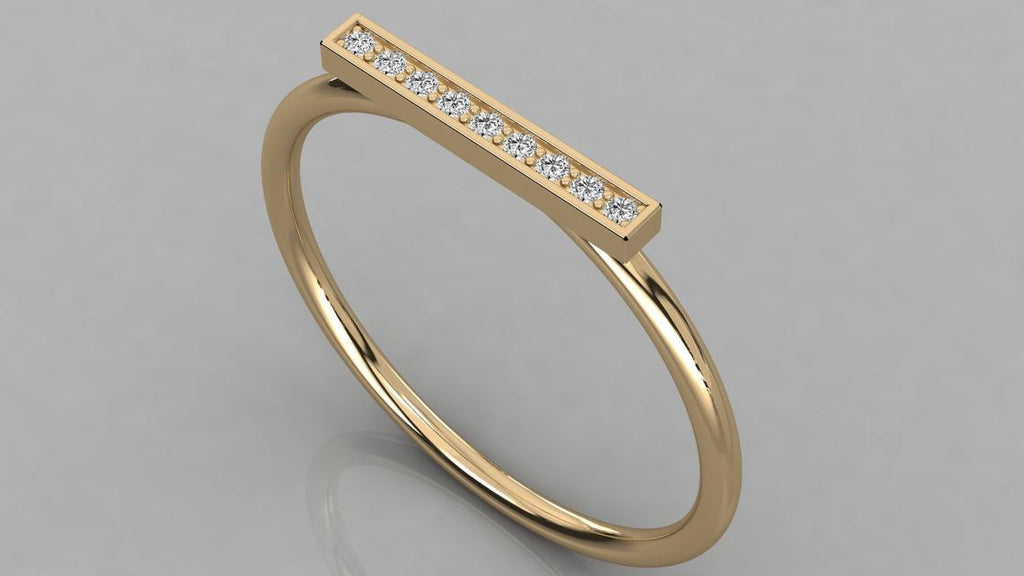 Round Diamond Band in 14k Gold / Brilliant Diamond Ring / Gold Band White Diamond Ring / Diamond Wedding Band - Jalvi & Co.