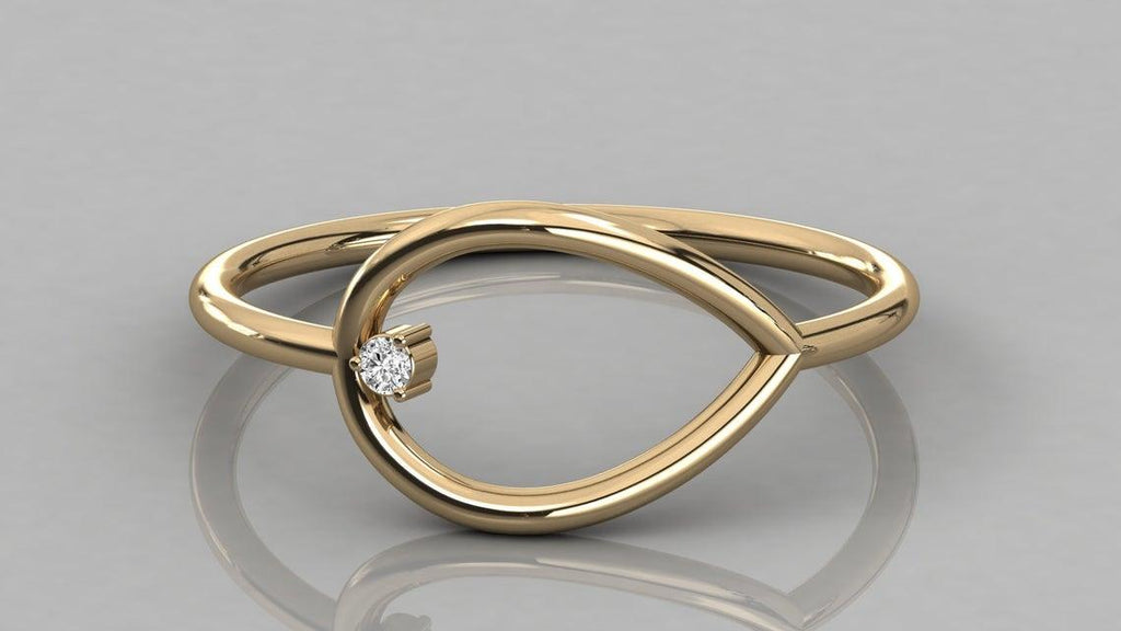 Round Diamond Band in 14k Gold / Brilliant Diamond Ring / Gold Band White Diamond Ring / Genuine Diamond Wedding Band - Jalvi & Co.