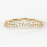 Round Diamond Band in 14k Gold / Brilliant Diamond Ring / Gold Band White Diamond Ring / Round Diamond Wedding Band