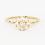 Round Diamond Band in 14k Gold / Brilliant Round Diamond Ring / Gold Band White Diamond Ring / Genuine Diamond Wedding Band