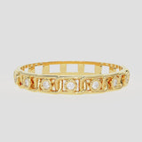 Round Diamond Band in 14k Gold / Fancy Link Diamond Ring / Gold Band White Diamond Ring / Link Chain Diamond Wedding Band