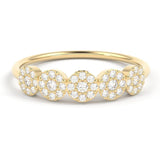 Round Diamond Band in 14k Gold / Floral Gold Diamond Ring / Gold Band White Diamond Ring / Round Diamond Wedding Band