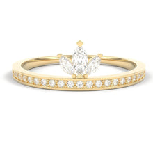 Load image into Gallery viewer, Round Diamond Band in 14k Gold / Marquise Diamond Ring / Gold Band White Diamond Ring / Tiara Diamond Wedding Band - Jalvi &amp; Co.