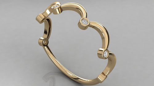 Round Diamond Band in 14k Gold / Round Diamond Ring / Gold Band White Diamond Ring / Brilliant Diamond Wedding Band - Jalvi & Co.