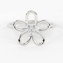 Load image into Gallery viewer, Round Diamond Floral Ring / 14k Round Cut Diamond Flower Ring / Women&#39;s Diamond Ring - Jalvi &amp; Co.