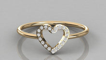 Load image into Gallery viewer, Round Diamond Heart Band / 14k Gold Diamond Women&#39;s Wedding Ring / Gold Ring / Anniversary Gift - Jalvi &amp; Co.