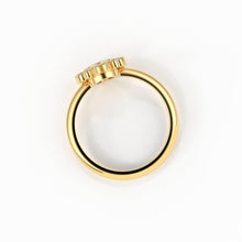 Load image into Gallery viewer, Round Diamond Ring with Half Halo Diamonds / Diamond Engagement Ring / Handmade Cluster Diamond Ring / Halo Sun 18k Solid Gold Ring/ Wedding - Jalvi &amp; Co.