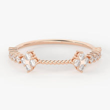 Load image into Gallery viewer, Round Diamond Wedding Band / 14K Gold Rope Round Diamond Ring / Engagement Ring - Jalvi &amp; Co.