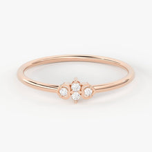 Load image into Gallery viewer, Round Diamond Wedding Band / 14k Gold Round Heart Shape Women&#39;s Wedding Ring Available in Rose Gold White Gold - Jalvi &amp; Co.