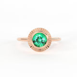 Round Emerald Ring Solitaire /  Natural Emerald Engagement Ring /  Simple Green Emerald Ring / Zambian Emerald 18k Gold Ring / Boho Ring