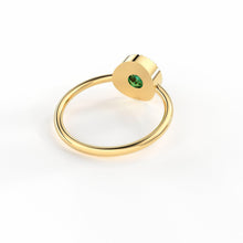 Load image into Gallery viewer, Round Emerald Ring Solitaire / Natural Emerald Engagement Ring / Simple Green Emerald Ring / Zambian Emerald 18k Gold Ring / Boho Ring - Jalvi &amp; Co.