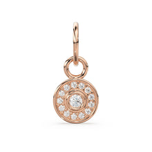 Load image into Gallery viewer, Round Petite Diamond 14k Solid Gold Charm Pendant, Diamond Pendant, Diamond Charm, Solid Gold Finding 10x7mm - Jalvi &amp; Co.