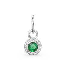 Load image into Gallery viewer, Round Solitaire Emerald 14k 18k Solid Gold Charm Pendant Jewelry Finding / Emerald Charm / Emerald Pendant / May Birthstone Emerald Pendant - Jalvi &amp; Co.