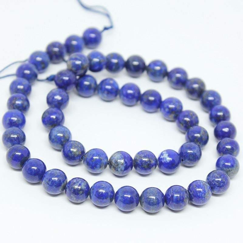 Royal Blue Lapis Lazuli Smooth Polished Gemstone Round Ball Beads Strand 15" 8mm - Jalvi & Co.