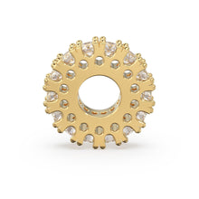 Load image into Gallery viewer, Ruby Eternity Milgrain Wheel 14k Solid Gold Rondelle Spacer Finding Bead, Emerald Spacer, Sapphire Finding, Solid Gold Tourmaline Beads 5mm - Jalvi &amp; Co.