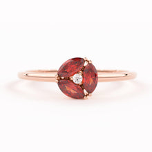 Load image into Gallery viewer, Ruby Ring / Ruby Cluster Ring in 14k Solid Gold / Engagement Ring / Unique Marquise Ruby and Diamond Ring / July Birthstone Ring - Jalvi &amp; Co.