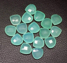 Load image into Gallery viewer, Seafoam Green Chalcedony Faceted Heart Drops Briolette Loose Beads 5pc 14mm - Jalvi &amp; Co.