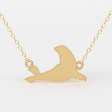 Load image into Gallery viewer, Seal Necklace / 14k Gold Seal Necklace / Marine Life Gold Necklaces / Aquatic Necklace / Minimalist Seal Necklace / Dainty Seal Animal Necklace - Jalvi &amp; Co.