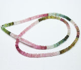 Shaded Multi Afghan Tourmaline Smooth Wheel Loose Gemstone Beads Strand 4mm 18