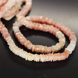 Shaded Pink Opal Smooth Square Heishi Cube Gemstone Loose Beads Strand 16