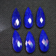 Load image into Gallery viewer, Side Drilled, 4 Matched Pair, Aaa Quality, Lapis Lazuli Feceted Long Pear Briolettes 10X20mm Calibrated Size - Jalvi &amp; Co.