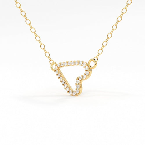 Sideways Heart necklace / 14k Gold Sideways Diamond Heart in Micro Pave Setting / Gift for Her / Love Girl / Mothers Day Sale - Jalvi & Co.