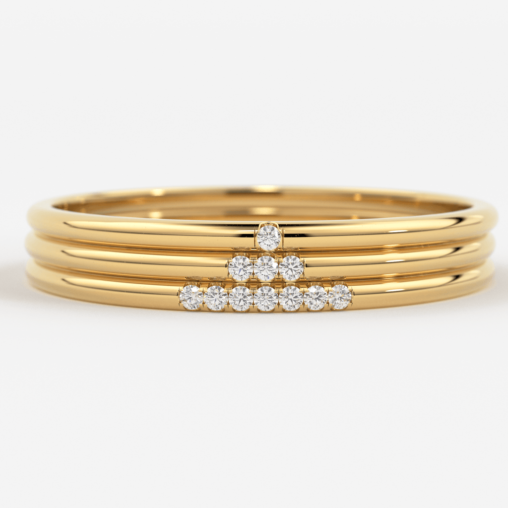 Simple Diamond Ring, Wedding Engagement Ring Diamond Eternity Minimalist 14k Solid Yellow Gold Micro Pave Wedding,Rose Gold Ultra Thin Band - Jalvi & Co.