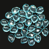 Sky Blue Topaz Quartz Faceted Pear Drop Briolette Matching Beads 6pc 12x10mm