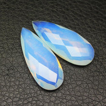 Load image into Gallery viewer, Sky Blue Topaz Quartz Faceted Pear Drop Gemstone Pair Loose Beads 2pc 22mm x15mm - Jalvi &amp; Co.