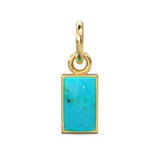 Sleeping Beauty Turquoise Pendant / 18k Solid Yellow Gold Bezel Turquoise Charm / Blue Gemstone Jewelry / Sleeping Beauty Charm