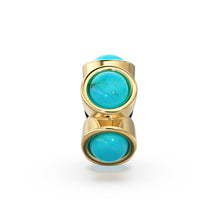 Load image into Gallery viewer, Sleeping Beauty Turquoise Solid Gold Bead Spacer Finding, Designer 14k Turquoise Spacer, Gold Finding, Solid Gold Bead, 6mm - Jalvi &amp; Co.