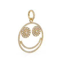 Load image into Gallery viewer, Smiling Face Smiley 18k Solid Gold Connector / 14k 18k Solid Gold Connector / Diamond Connector / Smiling Face Connector / Gift for her - Jalvi &amp; Co.