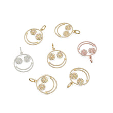 Load image into Gallery viewer, Smiling Face Smiley 18k Solid Gold Connector / 14k 18k Solid Gold Connector / Diamond Connector / Smiling Face Connector / Gift for her - Jalvi &amp; Co.