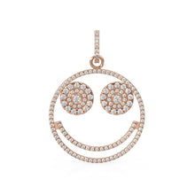 Load image into Gallery viewer, Smiling Face Smiley 18k Solid Gold Connector / 14k 18k Solid Gold Connector / Diamond Connector / Smiling Face Connector / Gift for her - Jalvi &amp; Co.
