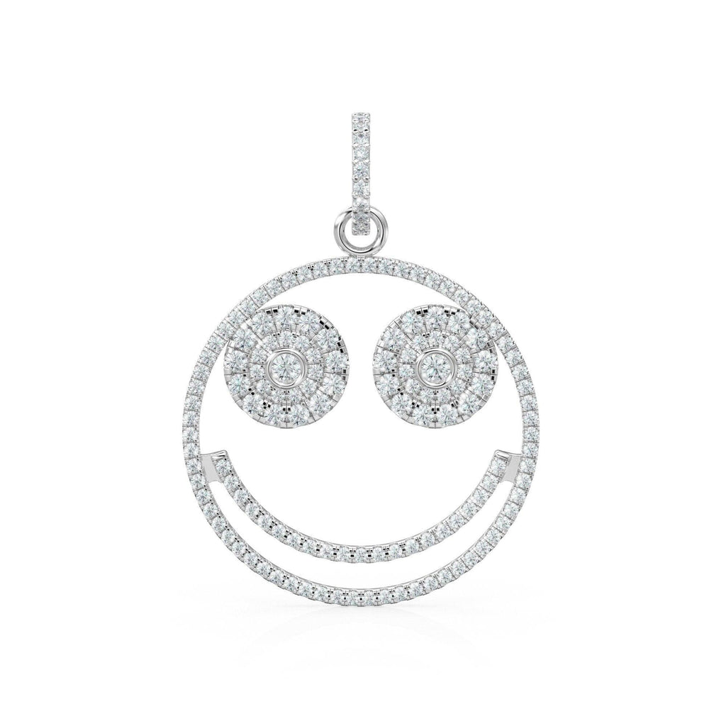 Smiling Face Smiley 18k Solid Gold Connector / 14k 18k Solid Gold Connector / Diamond Connector / Smiling Face Connector / Gift for her - Jalvi & Co.
