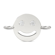Load image into Gallery viewer, Smiling Face Solid Gold Connector / 14k 18k Solid Gold Connector / Diamond Connector / Smiling Face Connector / Sale - Jalvi &amp; Co.